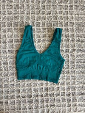 Puma Teal Seamless Scoop Sports Bra